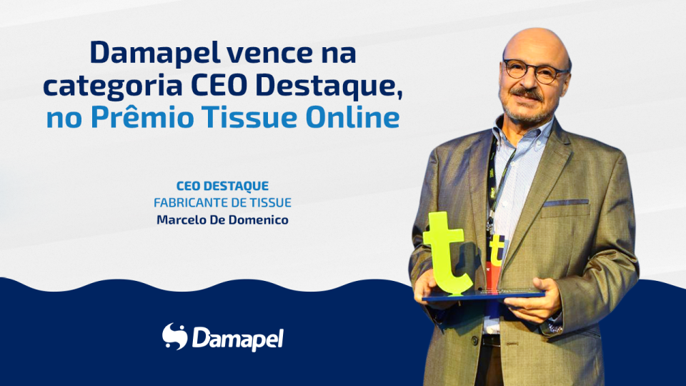 Marcelo De Domenico vence na categoria CEO Destaque, no Pr&ecirc;mio Tissue Online